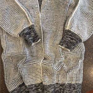 Black and White Knit Cardigan